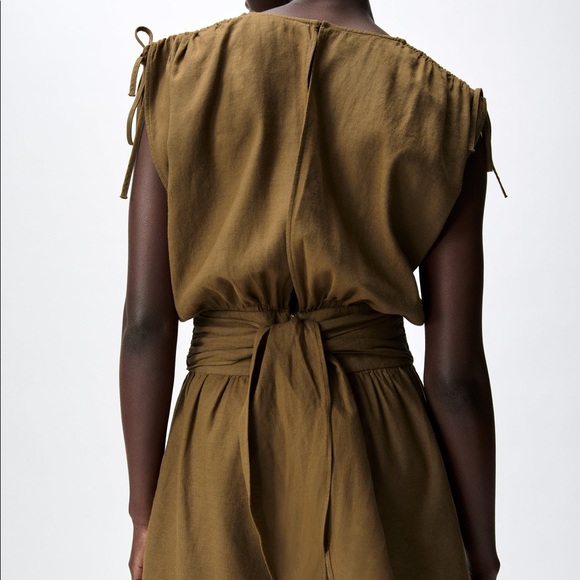 NWT ZARA LINEN BLEND SHORT JUMPSUIT - Picture 5 of 8